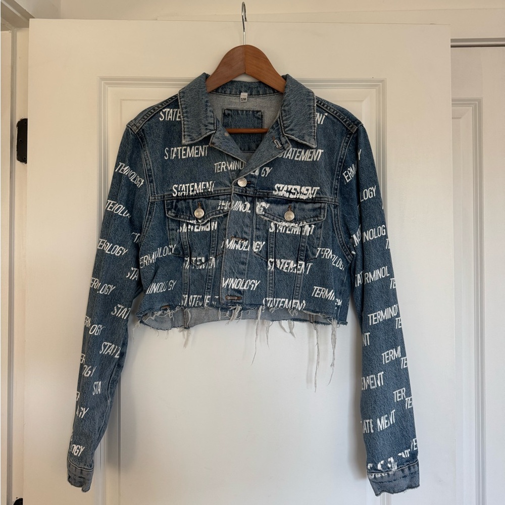 Thrifted statement denim jacket